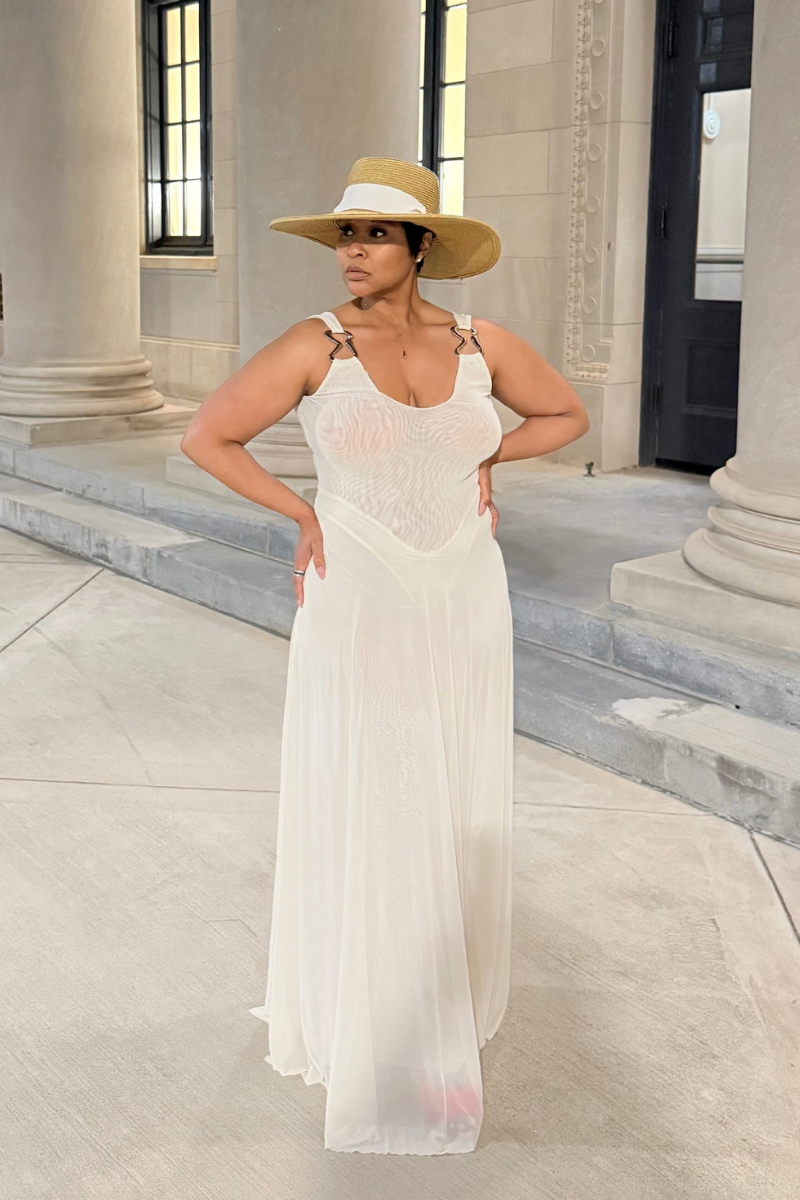 goddess maxi dress white Sheer Goddess