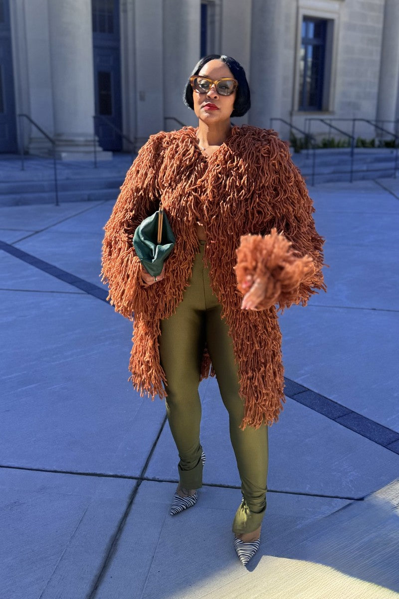Mocha Shag | Fringe Cardi